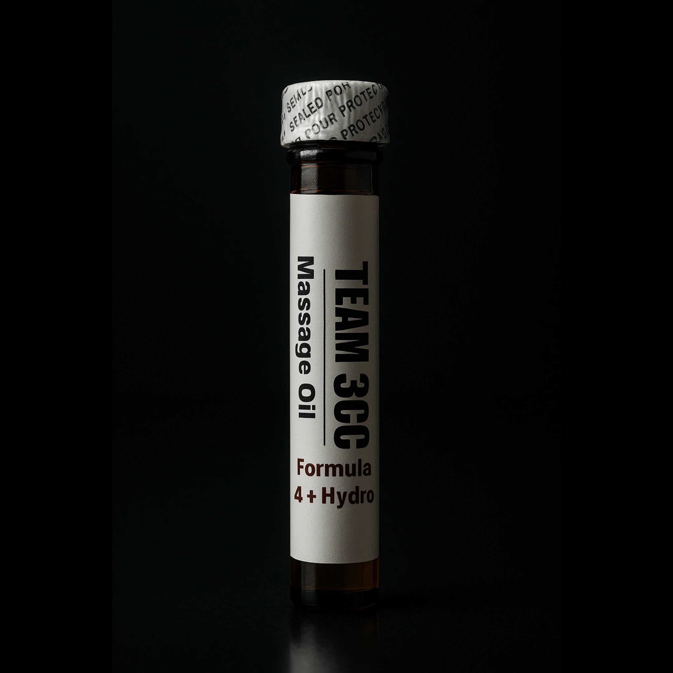 Team 3CC Massage Oil Formula 4 Product Image with Black Background
